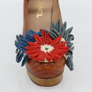 CHANEL Pumps Leather 38 1/2 Brown CC Auth 182044V-15