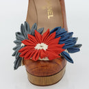CHANEL Pumps Leather 38 1/2 Brown CC Auth 182044V-6
