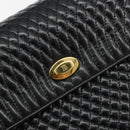 BALLY Hand Bag Leather Black Gold Auth 182045A-14