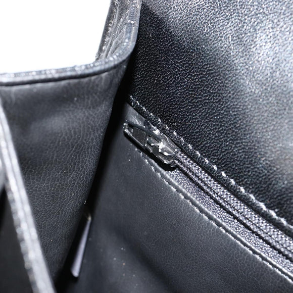 BALLY Hand Bag Leather Black Gold Auth 182045A