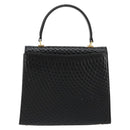 BALLY Hand Bag Leather Black Gold Auth 182045A-3