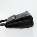 BALLY Hand Bag Leather Black Gold Auth 182045A-5
