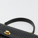 BALLY Hand Bag Leather Black Gold Auth 182045A-8