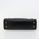 BALLY Hand Bag Leather Black Gold Auth 182045A-9