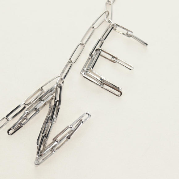 CELINE Necklace metal Silver Auth 182048M