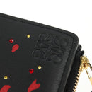 LOEWE Ghibli Collaboration Compacte Portemonnee Leer Zwart Goud Auth 182050SM-12