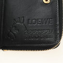 LOEWE Ghibli Collaboration Compacte Portemonnee Leer Zwart Goud Auth 182050SM-18