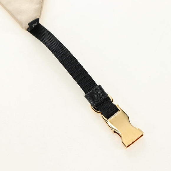 PRADA Collar Dog Leash Satin Gold Auth 182053V