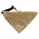 PRADA Collar Dog Leash Satin Gold Auth 182053V-13