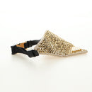 PRADA Collar Dog Leash Satin Gold Auth 182053V-3