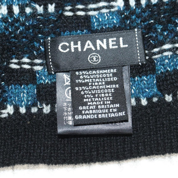 CHANEL Cap Tweed Navy CC Auth 182058M