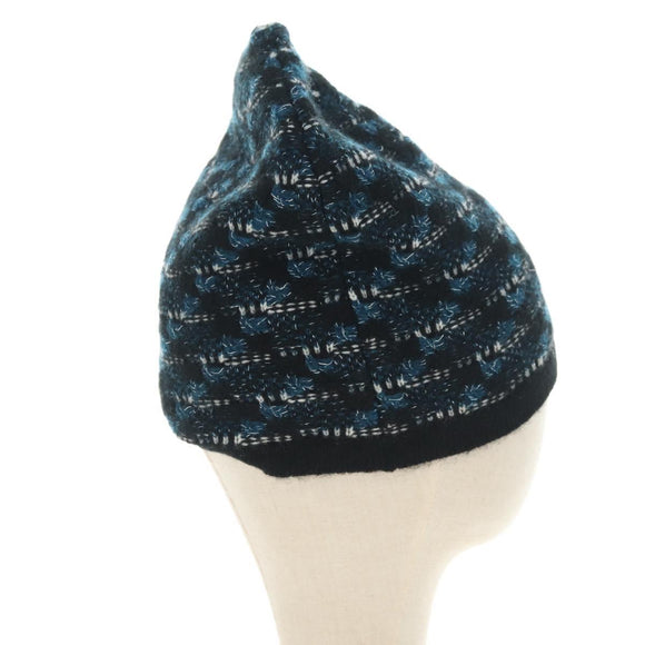 CHANEL Cap Tweed Navy CC Auth 182058M
