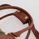 FENDI Pecan Canvas Boston Bag PVC 2way Black Brown Auth 182068-16