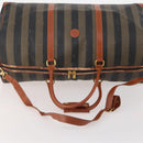 FENDI Pecan Canvas Boston Bag PVC 2way Black Brown Auth 182068-6