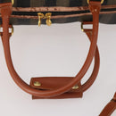 FENDI Pecan Canvas Boston Bag PVC 2way Black Brown Auth 182068-7