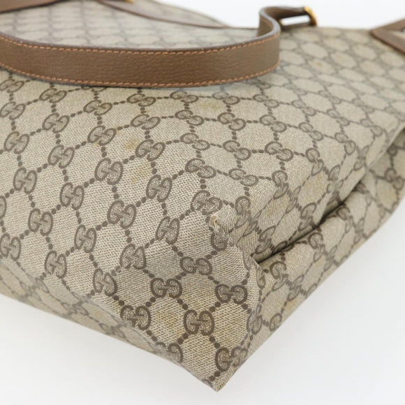 GUCCI GG Supreme Tote Bag PVC Beige Gold 39 02 061 Auth 182069