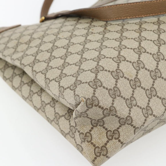 GUCCI GG Supreme Tote Bag PVC Beige Gold 39 02 061 Auth 182069