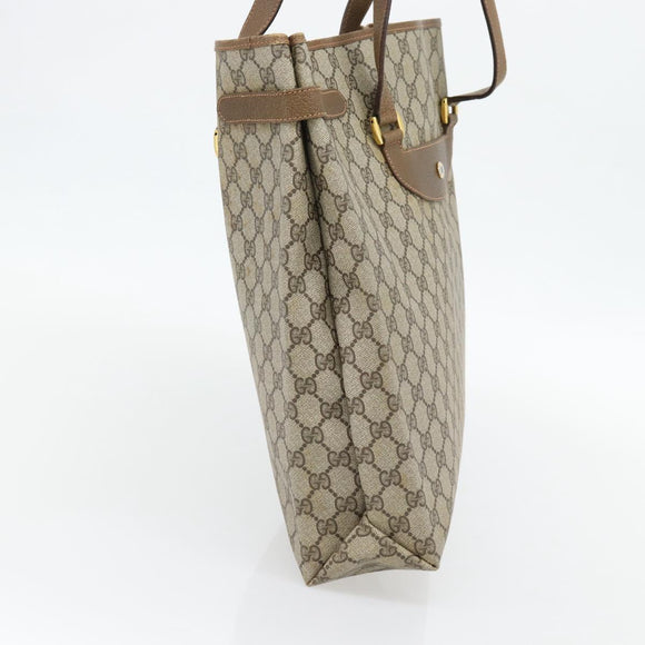 GUCCI GG Supreme Tote Bag PVC Beige Gold 39 02 061 Auth 182069