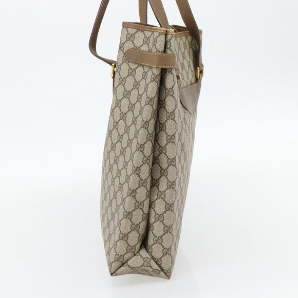 GUCCI GG Supreme Tote Bag PVC Beige Gold 39 02 061 Auth 182069