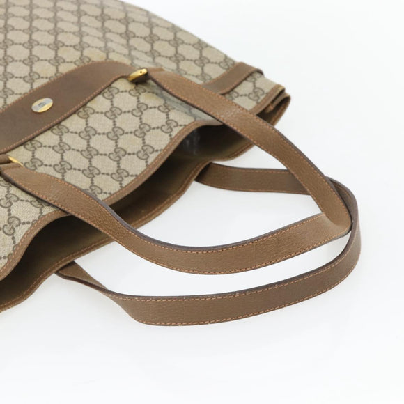 GUCCI GG Supreme Tote Bag PVC Beige Gold 39 02 061 Auth 182069