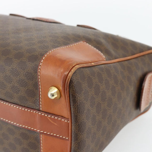 CELINE Macadam Canvas Hand Bag PVC Leather Brown Gold Auth 182072A