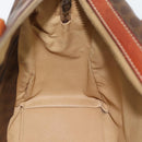 CELINE Macadam Canvas Hand Bag PVC Leather Brown Gold Auth 182072A-18