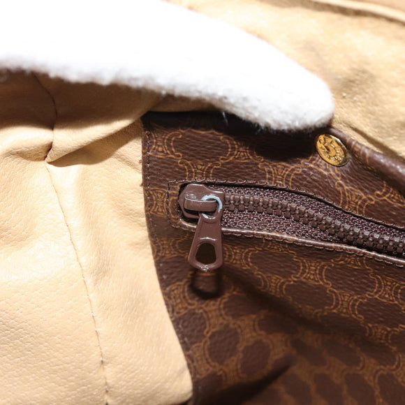 CELINE Macadam Canvas Hand Bag PVC Leather Brown Gold Auth 182072A