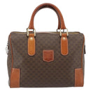 CELINE Macadam Canvas Hand Bag PVC Leather Brown Gold Auth 182072A-13