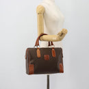 CELINE Macadam Canvas Hand Bag PVC Leather Brown Gold Auth 182072A-22