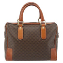 CELINE Macadam Canvas Hand Bag PVC Leather Brown Gold Auth 182072A-2