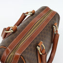 CELINE Macadam Canvas Hand Bag PVC Leather Brown Gold Auth 182072A-6