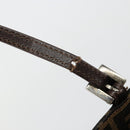 FENDI Zucca Canvas Mamma Baguette Tote Bag Black Brown Auth 182074-10
