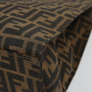 FENDI Zucca Canvas Mamma Baguette Tote Bag Black Brown Auth 182074-14