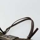 FENDI Zucca Canvas Mamma Baguette Tote Bag Black Brown Auth 182074-8