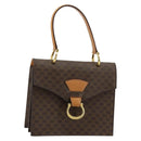CELINE Macadam Canvas Hand Bag PVC Leather Brown Gold Auth 182076-1
