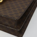 CELINE Macadam Canvas Hand Bag PVC Leather Brown Gold Auth 182076-10