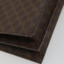 CELINE Macadam Canvas Hand Bag PVC Leather Brown Gold Auth 182076-13