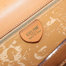 CELINE Macadam Canvas Hand Bag PVC Leather Brown Gold Auth 182076-16