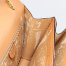 CELINE Macadam Canvas Hand Bag PVC Leather Brown Gold Auth 182076-18