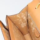 CELINE Macadam Canvas Hand Bag PVC Leather Brown Gold Auth 182076-19