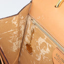 CELINE Macadam Canvas Hand Bag PVC Leather Brown Gold Auth 182076-20