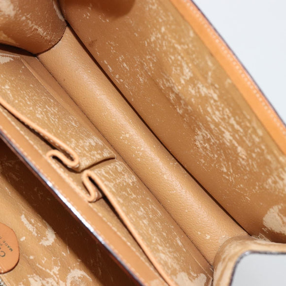 CELINE Macadam Canvas Hand Bag PVC Leather Brown Gold Auth 182076