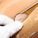 CELINE Macadam Canvas Hand Bag PVC Leather Brown Gold Auth 182076-23