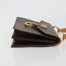 CELINE Macadam Canvas Hand Bag PVC Leather Brown Gold Auth 182076-4