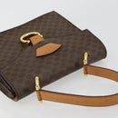 CELINE Macadam Canvas Hand Bag PVC Leather Brown Gold Auth 182076-6