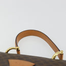 CELINE Macadam Canvas Hand Bag PVC Leather Brown Gold Auth 182076-8