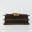 CELINE Macadam Canvas Hand Bag PVC Leather Brown Gold Auth 182076-9