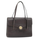 Christian Dior Hand Bag Leather Brown Gold Auth 182077-1