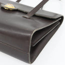 Christian Dior Hand Bag Leather Brown Gold Auth 182077-10