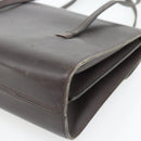 Christian Dior Hand Bag Leather Brown Gold Auth 182077-12